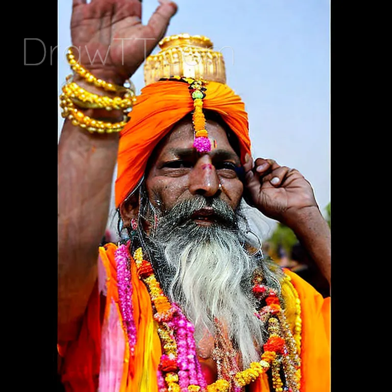 Amar Bharati, a Hindu Sadhu, has kept his right hand raised since 1973 ...